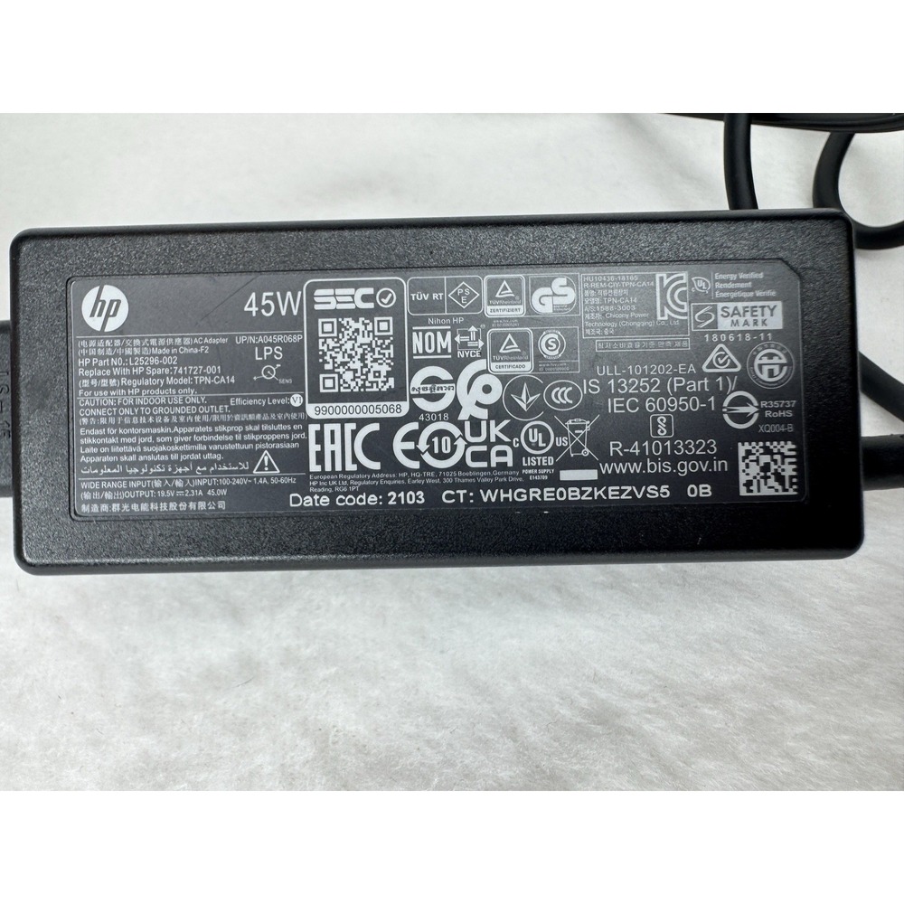 HP 45W Laptop Charger 19.5V 2.31A Blue Tip TPN-CA14 AC‎ Adapter OEM